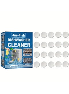 JUE-FISH 20Pcs Dishwasher Cleaner Tablets RV Dishwasher Deep Cleaning Tablets Remove Dirt and Stains Easily Natural Remover for Limescale Hard Water Calcium Odour Smell to Clean Dish Washer Tablet  - Image 2