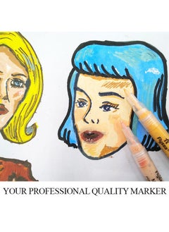 Flysea Skin Tones Art Markers, Acrylic Paint Pens Set of 12 Skin Colors Paint Markers for Rocks Canvas Tiles Glass Ceramic Wood Sketch Portrait Manga Drawing Illustration Sketching, Extra Fine Tip  - Image 5