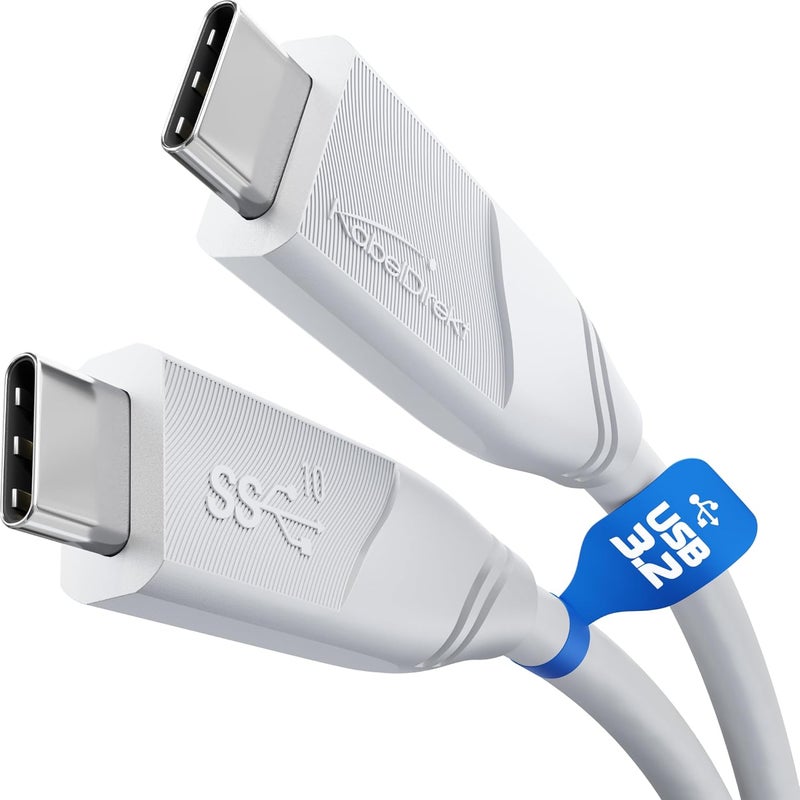 KabelDirekt All-purpose 4K USB-C Cable, USB 3.2 Gen 2 – 1m (transfers data and 4K video at 10Gbps, 100W of charging power thanks to PD3, universal data/charging/monitor cable, white) by CableDirect - Image 1