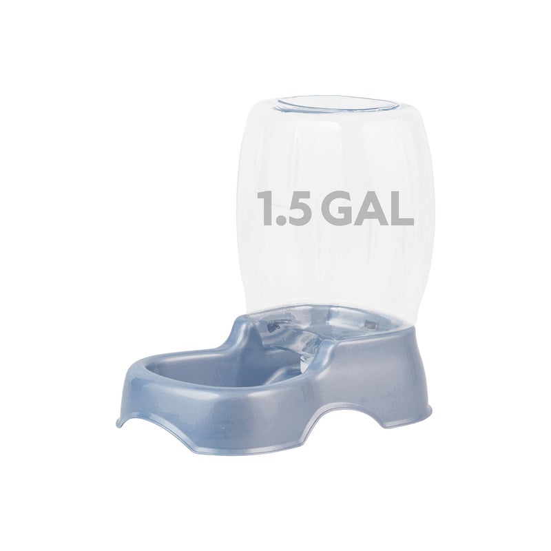 Petmate Pet Cafe Cat and Dog Water Dispenser - Water Bowl for Cats and Dogs, USA Made, 1.5 GAL, Pearl Ash Blue - Image 1