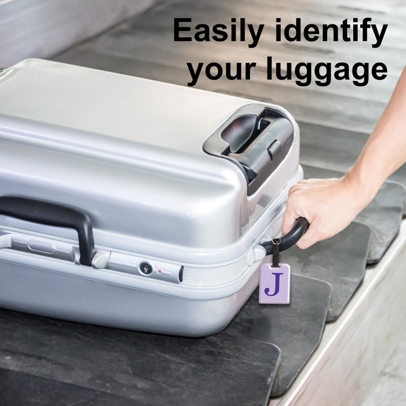 tag8 [Pack 2] Smart Luggage Tag ID with Name Initial B| Bag Tag with Global Loss Recovery Service | Airline Compliant | SITA World Tracer Code Enabled | Smart Alternative to Name Tags | Gift idea (J) - Image 3