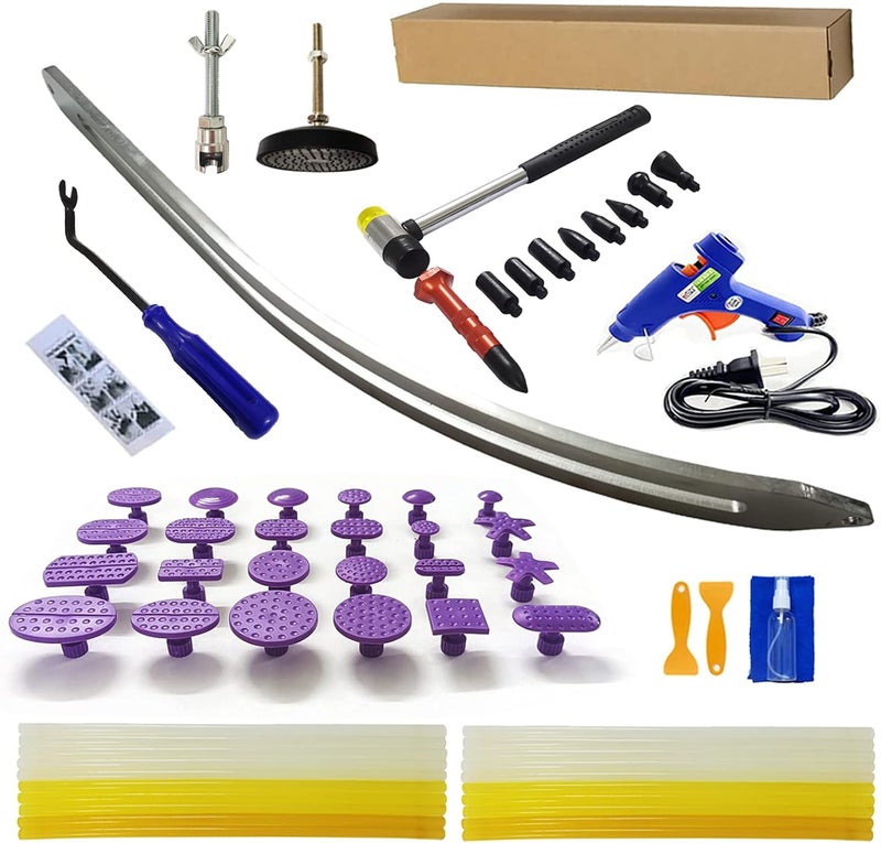 CYGOODS 67pcs Car Paintless Dent Removal Kit with Curved Rod, Glue Tabs, and Tools - Image 1