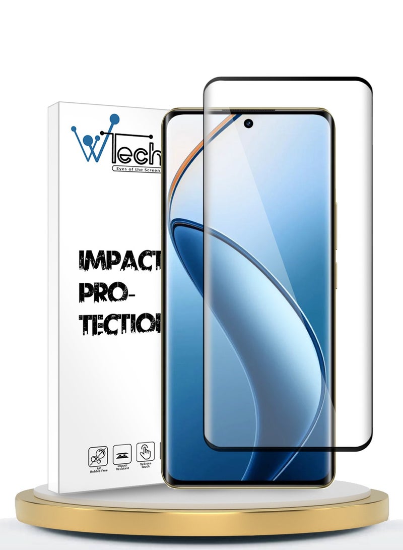 Wtech Realme 12 Pro / 12 Pro+ / Pro Plus 5G 2024 Premium E2E Full Glue Full Cover Tempered Glass Screen Protector (MSGECN) - Clear/Black - Image 1