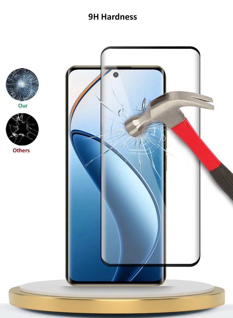 Wtech Realme 12 Pro / 12 Pro+ / Pro Plus 5G 2024 Premium E2E Full Glue Full Cover Tempered Glass Screen Protector (MSGECN) - Clear/Black - Image 3