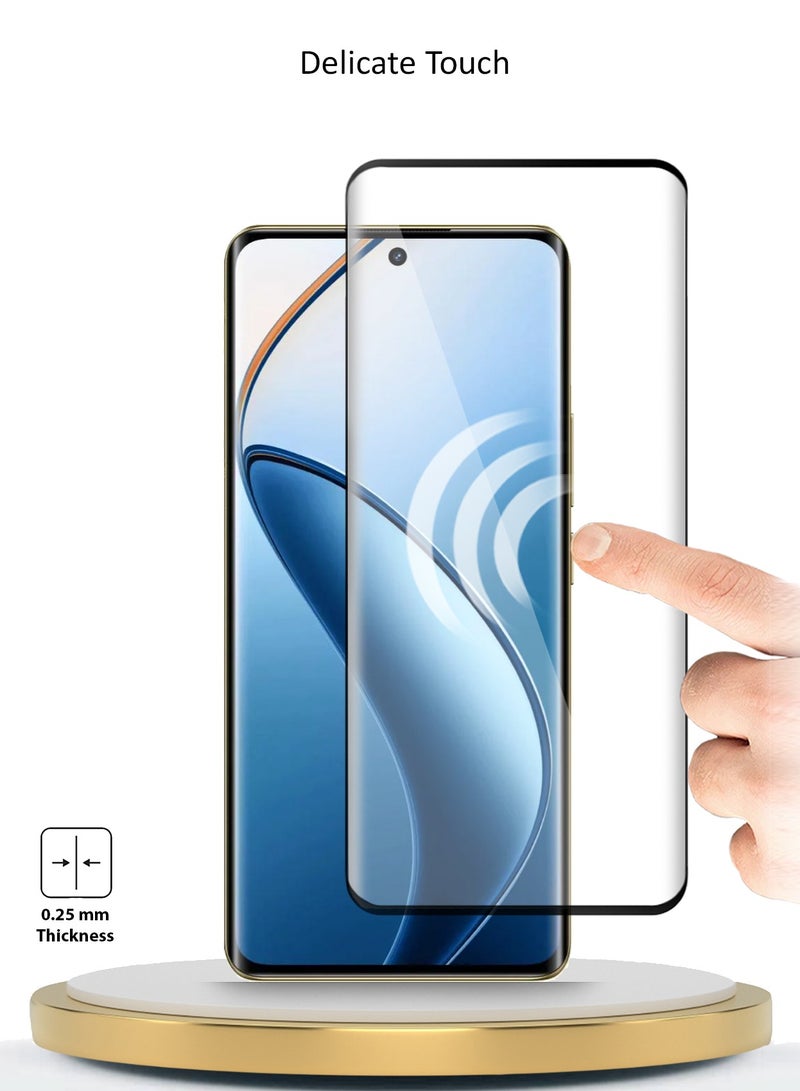 Wtech Realme 12 Pro / 12 Pro+ / Pro Plus 5G 2024 Premium E2E Full Glue Full Cover Tempered Glass Screen Protector (MSGECN) - Clear/Black - Image 4