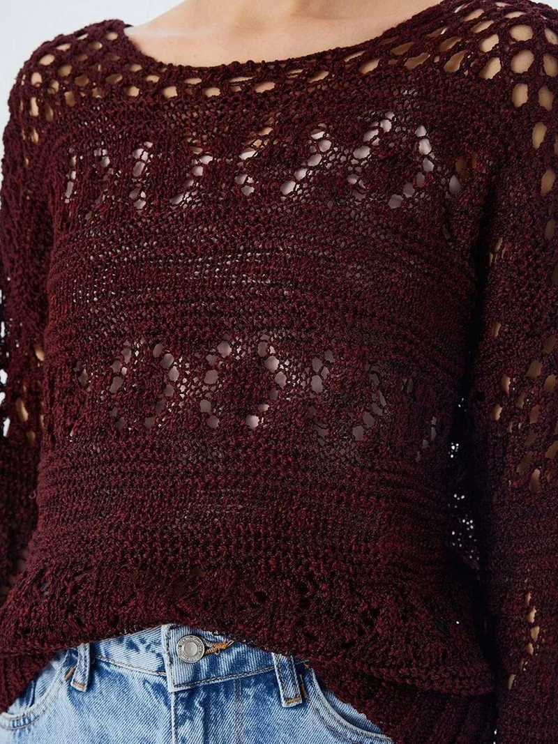 ميكسراي Mixray Openwork Knit Sweater