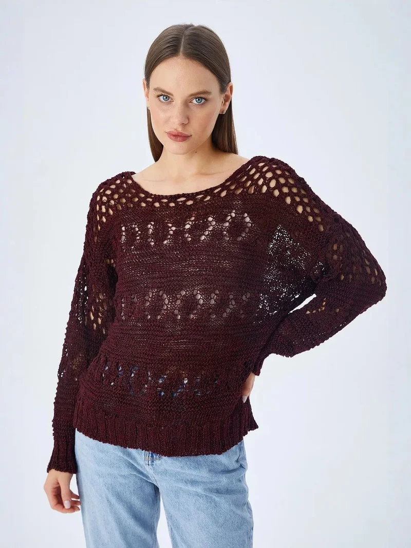 ميكسراي Mixray Openwork Knit Sweater
