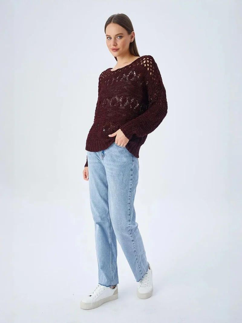 ميكسراي Mixray Openwork Knit Sweater