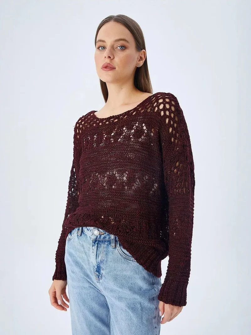 ميكسراي Mixray Openwork Knit Sweater