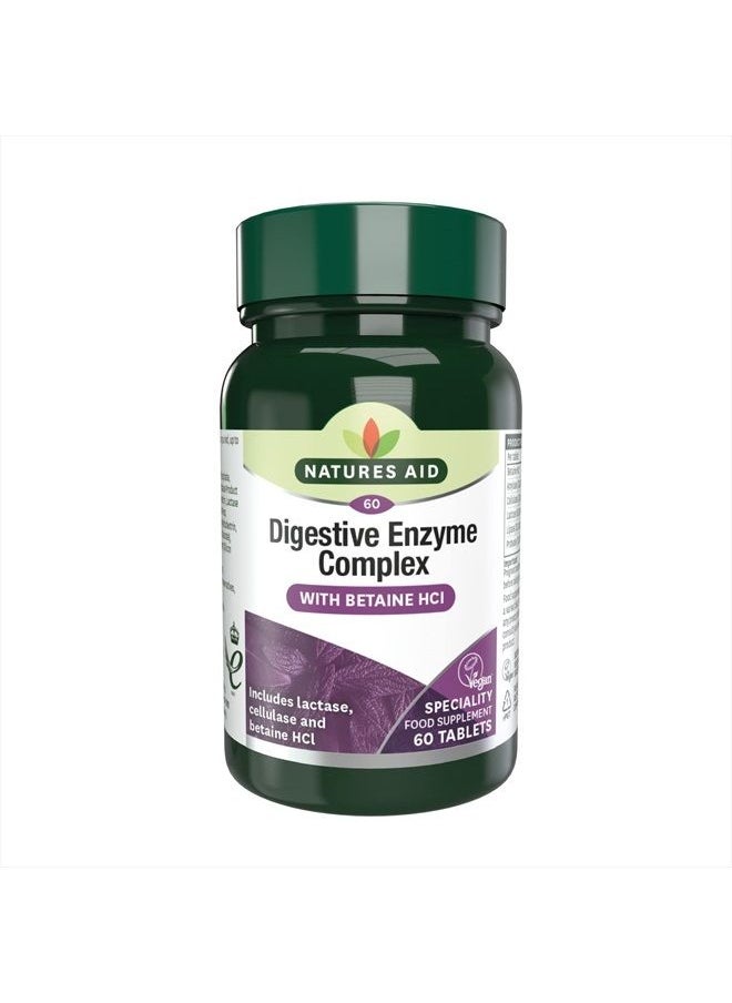 Natures Aid - Digestive Enzyme Complex (with Betaine HCI) 60 Tablets. Suitable for Vegetarians. - Image 1