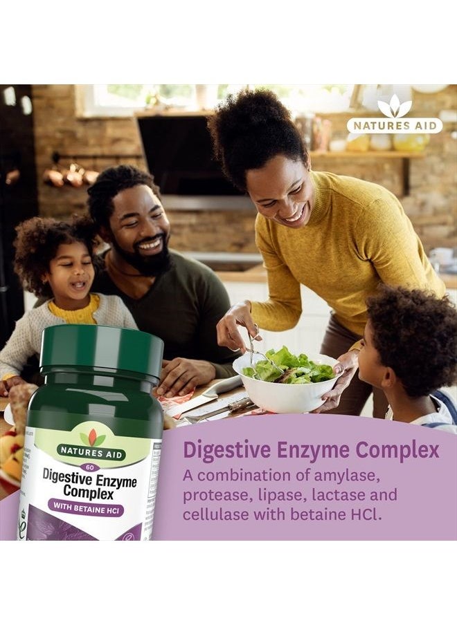 Natures Aid - Digestive Enzyme Complex (with Betaine HCI) 60 Tablets. Suitable for Vegetarians. - Image 1