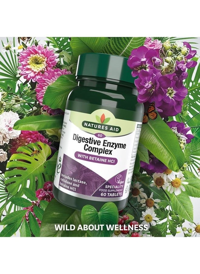 Natures Aid - Digestive Enzyme Complex (with Betaine HCI) 60 Tablets. Suitable for Vegetarians. - Image 1