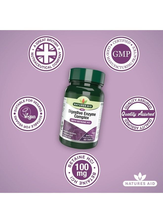 Natures Aid - Digestive Enzyme Complex (with Betaine HCI) 60 Tablets. Suitable for Vegetarians. - Image 1