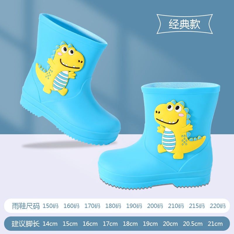 Children'S Rain Boots Cartoon Boys And Girls Waterproof Corset Rain Boots Kindergarten Children'S Non-Slip Rubber Shoes Cute Baby Overshoes - Image 1