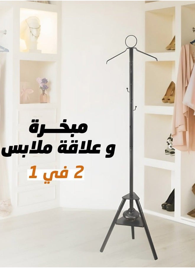 كادي ون - مبخرة ملابس عمودية و ستاند لتبخير الملابس لون أسود 175 سم - Image 1