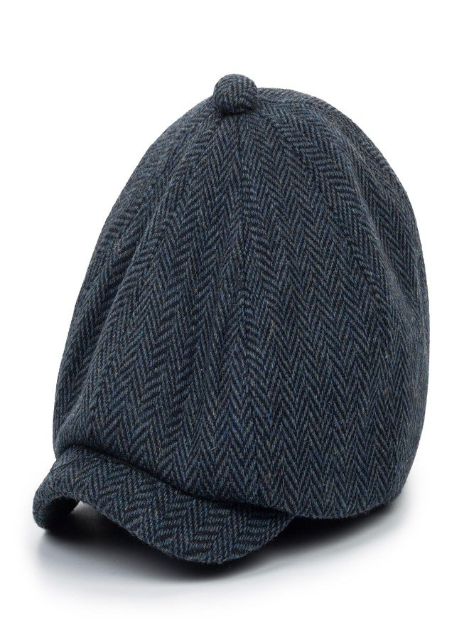 XuoAz Kids Boys Wool Newsboy Cap - Vintage Tweed Flat Beret Cabbie Hat for Toddler Boys Girls Pageboy(for 4 to 9 Years) - Image 3