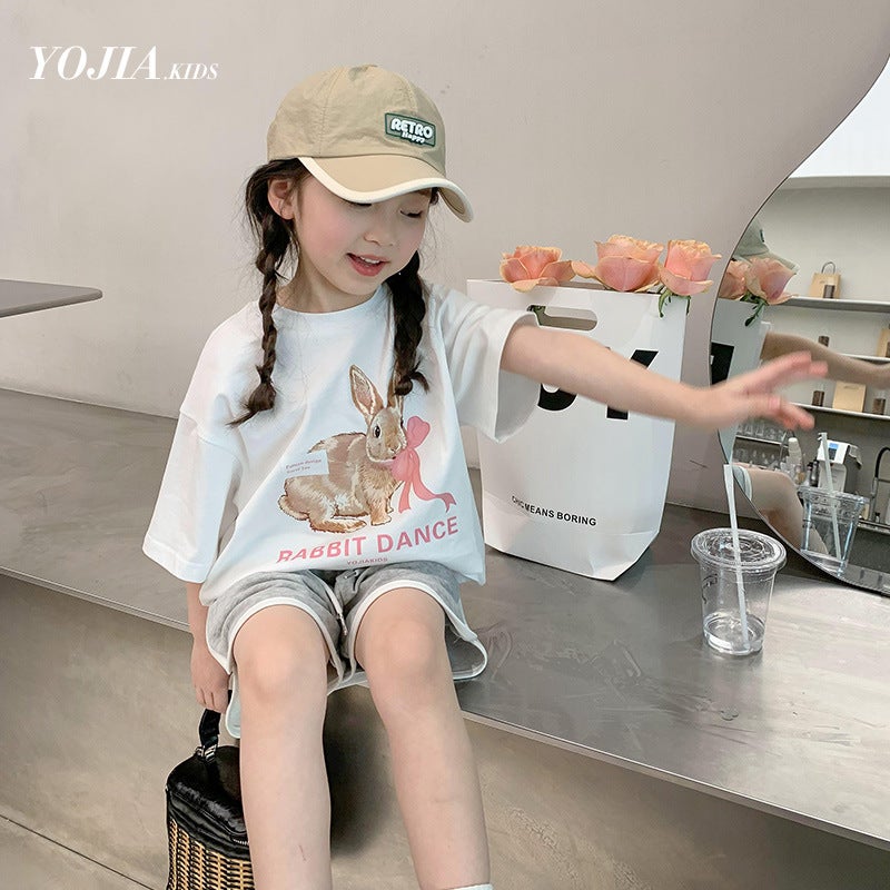 Girls' Summer Short-sleeved T-shirt Pure Cotton 2023 New Arrival Western-style Baby Half-sleeved T-shirt Loose Summer Children's Top - Image 4