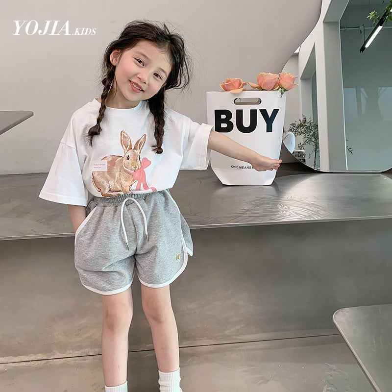 Girls' Summer Short-sleeved T-shirt Pure Cotton 2023 New Arrival Western-style Baby Half-sleeved T-shirt Loose Summer Children's Top - Image 3