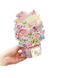 Excefore 3D Paper Flowers Bouquet Greeting Cards, Pop Up Cards for Any Occasion, Get Well Soon, Birthday, Mother's Day, Anniversary, Valentine's Day, Handmade Foldable Flower Card  - Image 2