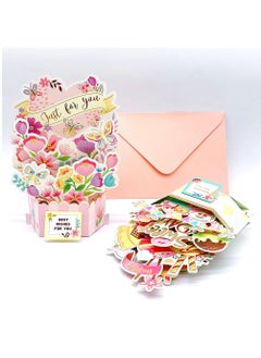 Excefore 3D Paper Flowers Bouquet Greeting Cards, Pop Up Cards for Any Occasion, Get Well Soon, Birthday, Mother's Day, Anniversary, Valentine's Day, Handmade Foldable Flower Card  - Image 1