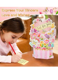 Excefore 3D Paper Flowers Bouquet Greeting Cards, Pop Up Cards for Any Occasion, Get Well Soon, Birthday, Mother's Day, Anniversary, Valentine's Day, Handmade Foldable Flower Card  - Image 5