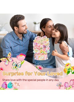 Excefore 3D Paper Flowers Bouquet Greeting Cards, Pop Up Cards for Any Occasion, Get Well Soon, Birthday, Mother's Day, Anniversary, Valentine's Day, Handmade Foldable Flower Card  - Image 3