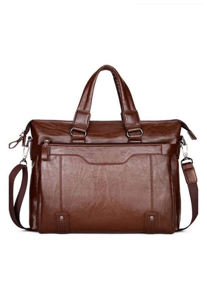 Captaintech 15.6 Inch Laptop Bag Business Leather Briefcase Messenger Bag Office Bag Travel Bag  - Image 1