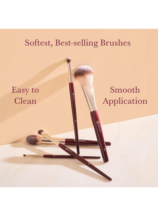 BK BEAUTY - Precision Brush Collection (5Pc) - Professional Makeup Brush Set For Bronzer, Blush, Contour, Powder & Eye Makeup | Premium Face Brushes For Flawless Application  - Image 4