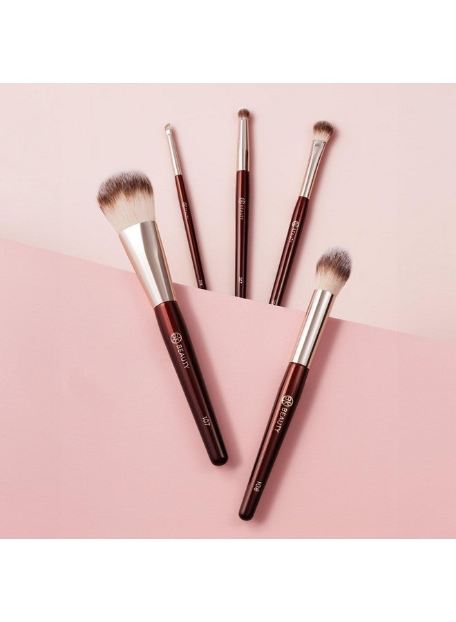 BK BEAUTY - Precision Brush Collection (5Pc) - Professional Makeup Brush Set For Bronzer, Blush, Contour, Powder & Eye Makeup | Premium Face Brushes For Flawless Application  - Image 5
