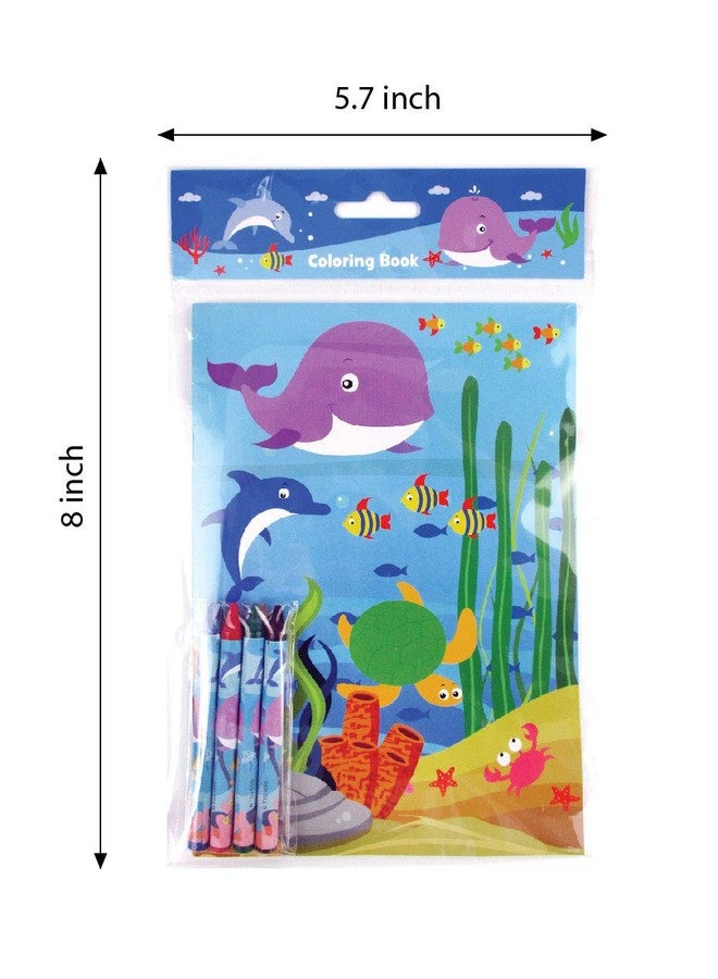 TINYMILLS Ocean Life Coloring Books for Kids with 12 Coloring Books and 48 Crayons, Ocean Life Under the Sea Treats Party Favors, - Image 5