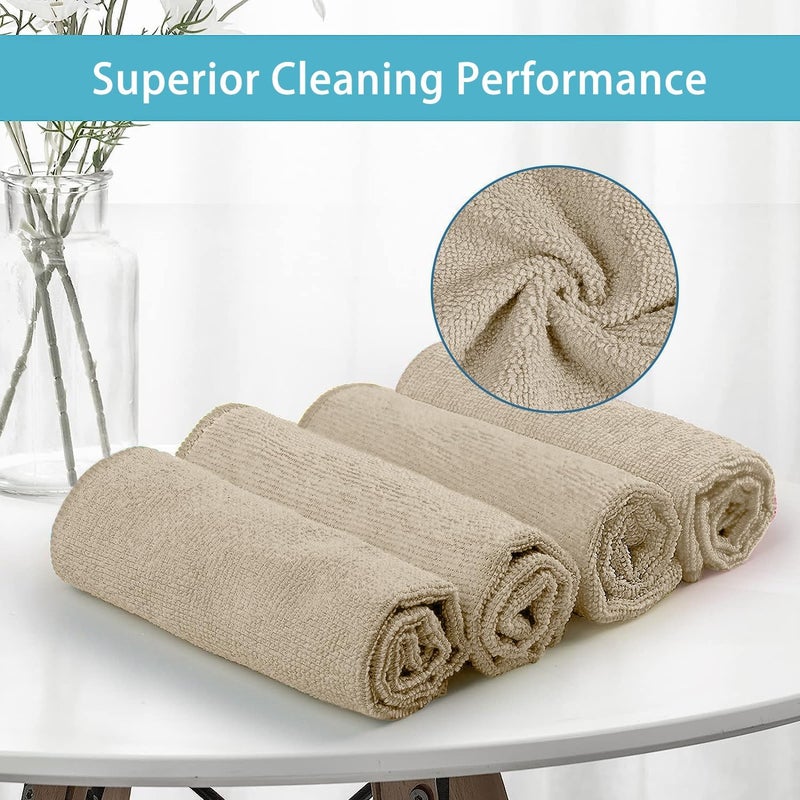 HOMEXCEL Brown Microfiber Cleaning Cloth, 50 Pack Cleaning Towels for Kitchen, Lint Free, Scratch-Free, Highly Absorbent, and Reusable Cleaning Rags for House, Window and Glass, Cars, 11.5 X11.5 inch - Image 2