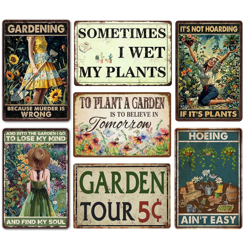 Ykfss Funny Metal Garden Signs Outdoor Decor 12x8 Inch - Vintage Garden Tin Sign For Outside, Unique Gardening Gifts for Women, Greenhouse Decor & Yard Decorations Outdoor Patio Signs for Plant Lovers - Image 1