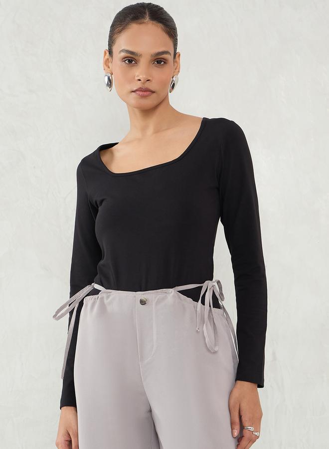 Femmella Femmella Solid Square Neck Knit Bodysuit - Image 1