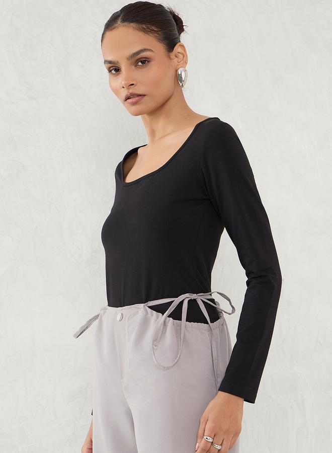 Femmella Femmella Solid Square Neck Knit Bodysuit - Image 3