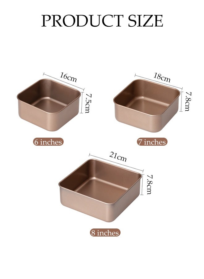 DUNISO 3 Pack Non-Stick Bread Loaf Pans Square Cake Mold Pan Deeps Dishs Carbon Steel Toast Box Heavy-Duty Rust Resistant Warp Free Bread Baking Tray with Non-Stick Coating for Baking Flawless Cakes, Loaves, Banana Bread and Date Palm Pound Cake  - Image 4