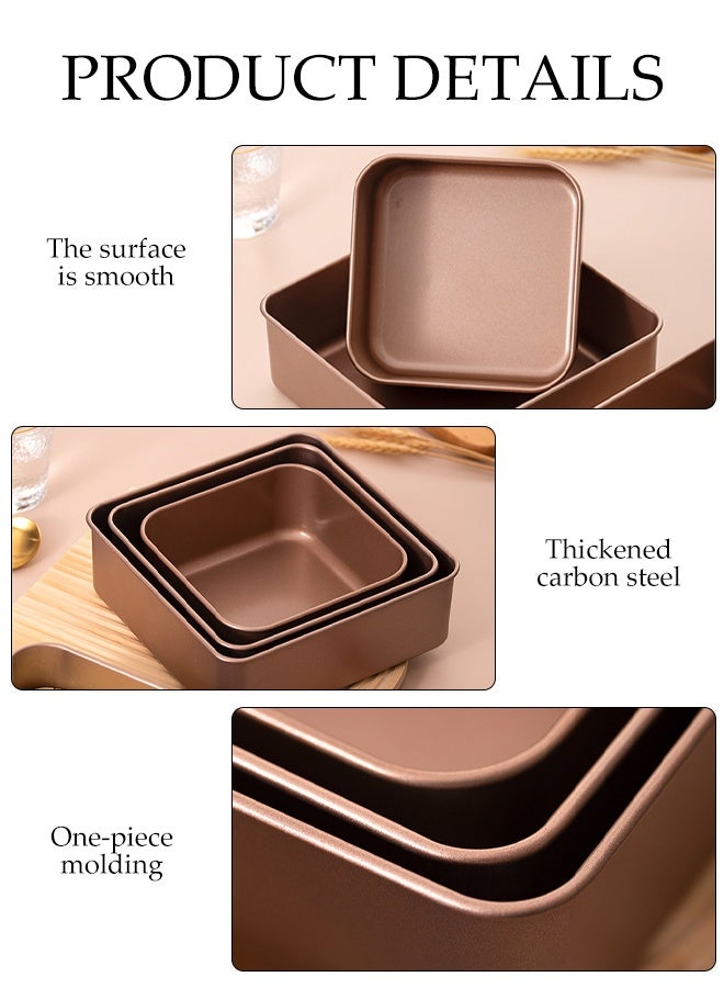 DUNISO 3 Pack Non-Stick Bread Loaf Pans Square Cake Mold Pan Deeps Dishs Carbon Steel Toast Box Heavy-Duty Rust Resistant Warp Free Bread Baking Tray with Non-Stick Coating for Baking Flawless Cakes, Loaves, Banana Bread and Date Palm Pound Cake  - Image 3