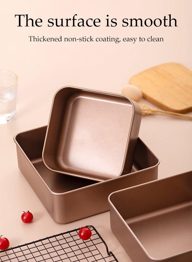 DUNISO 3 Pack Non-Stick Bread Loaf Pans Square Cake Mold Pan Deeps Dishs Carbon Steel Toast Box Heavy-Duty Rust Resistant Warp Free Bread Baking Tray with Non-Stick Coating for Baking Flawless Cakes, Loaves, Banana Bread and Date Palm Pound Cake  - Image 2