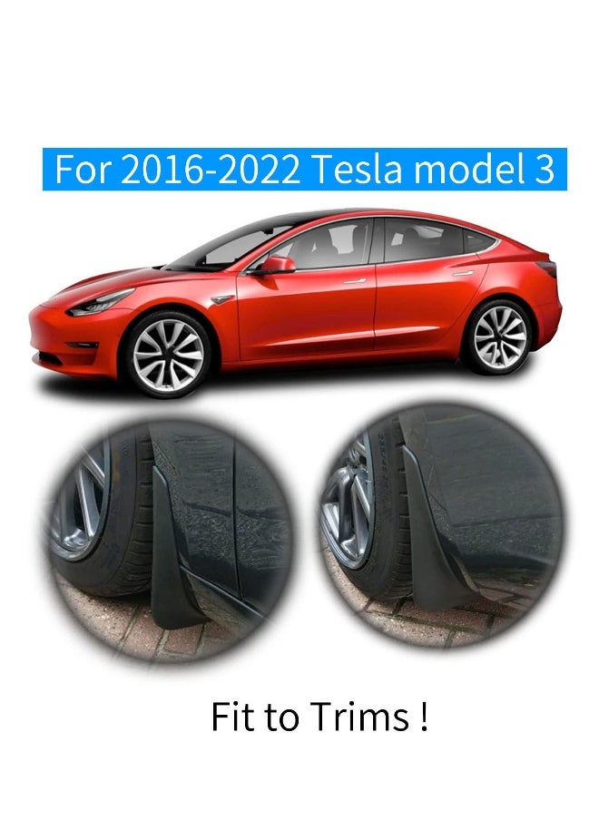 Generic Mud Flaps Splash Guards for Tesla Model 3 - Complete Set of 4 Front and Rear Mudguards with Screws, No Drill Installation, Customized for Full Protection.  - Image 5