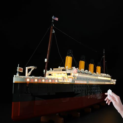 BrickSoul Light Up Kit Compatible with Lego Titanic Ship 10294 Building Set Upgrade Wired Dimmable Lighting Accessories for Lego Fans Not Included 10294 Model - Image 1