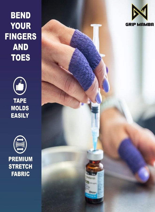 GRIP MAMBA Finger & Toe Safety Tape, 1 inch Wide Flexible Protective Tape w/No Residue Adhesive, Cut Callus & Blister Protection, Sleeve Support & Stretch Bandage Wrap for Fingers Toes,6 Rolls-Purple - Image 4