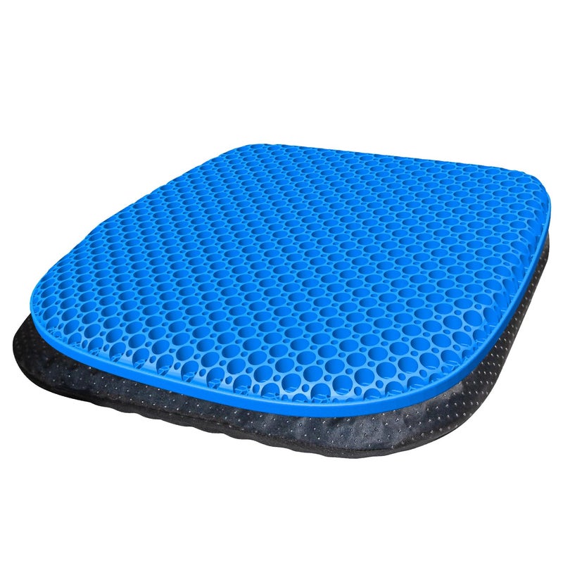 TONINT Large Gel Seat Cushion for Long Sitting With Non-Slip Cover,Soft & Breathable,Chair Cushion,Car seat Cushion,Office seat Cushion,Seat Cushion for Desk Chair,Wheelchair Cushion (Blue, Large Size) - Image 1