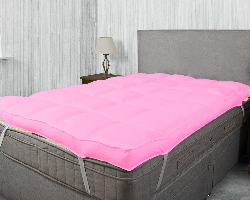Jaipur Linen Jaipur Linen 3000 GSM King Size Finest Imported Super Microfiber Mattress PaddingTopper Baby Pink 72X78Inch  - Image 2