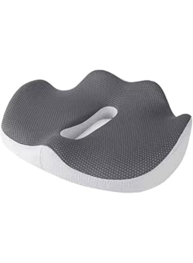 وسادة جلوس كبيرة مريحة – ميموري فوم لتخفيف آلام العصعص والظهر للمكتب، السيارة والمنزل – غطاء قابل للغسل وتنفس الهواء - Image 3