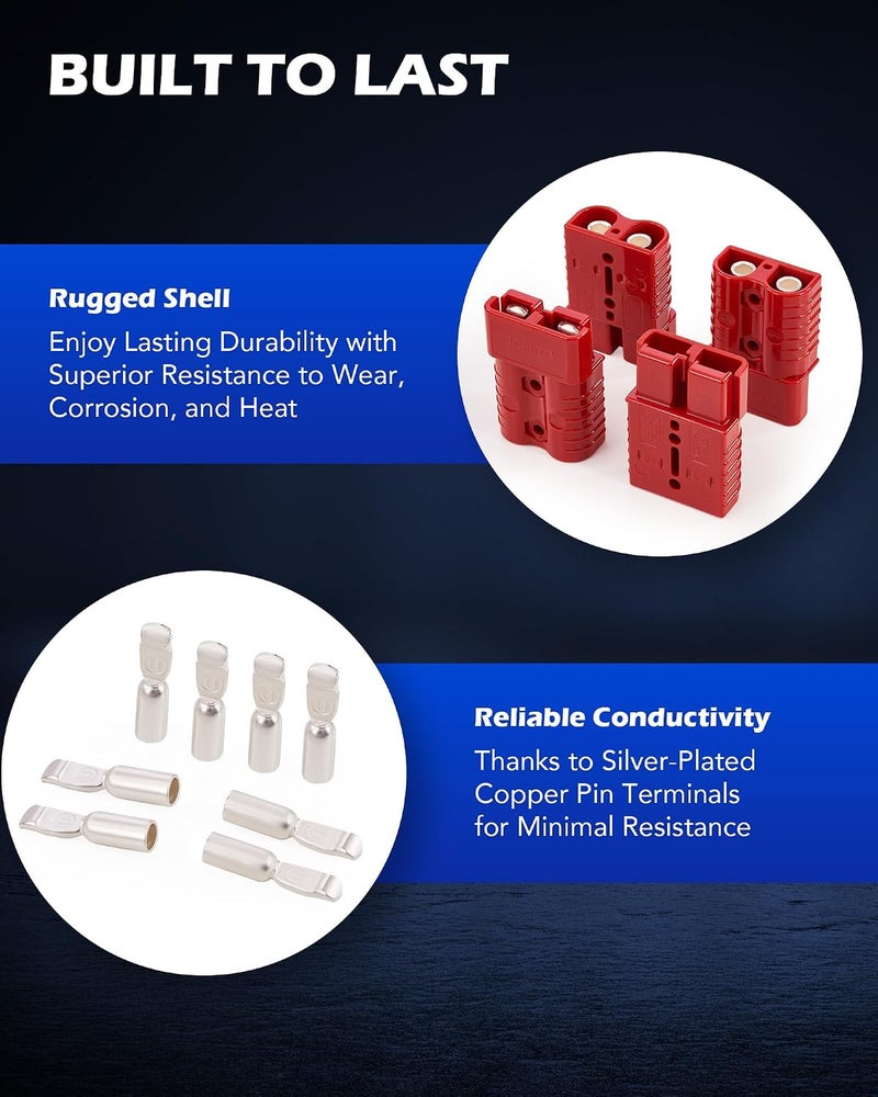 Orion Motor Tech 4 Pcs 2-4 Gauge 175A Battery Cable Quick Connect Disconnect Plug Kit - Image 5