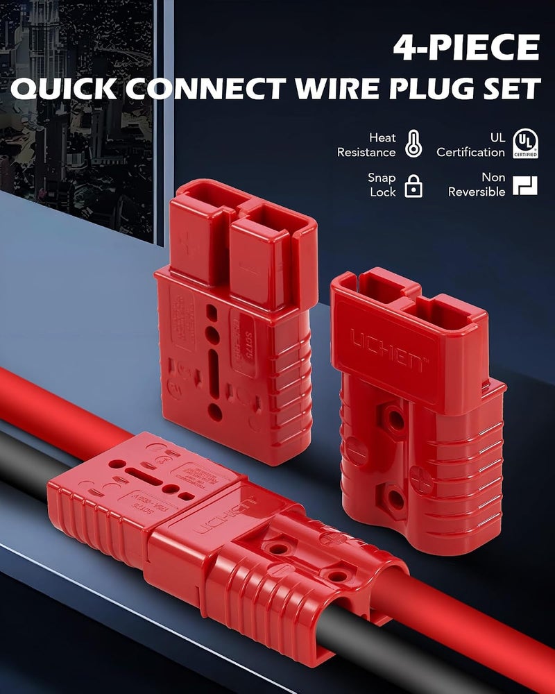 Orion Motor Tech 4 Pcs 2-4 Gauge 175A Battery Cable Quick Connect Disconnect Plug Kit - Image 2