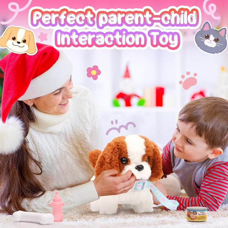 Tagitary Plush Toys Puppy Electronic Toy Walking and Barking Dogs,Tail Wagging Fake Dog Interactive Dog Toy for Kids with Leash,Easter Christmas Birthday Gift for Toddlers Kids, TG-PET02 - Image 5