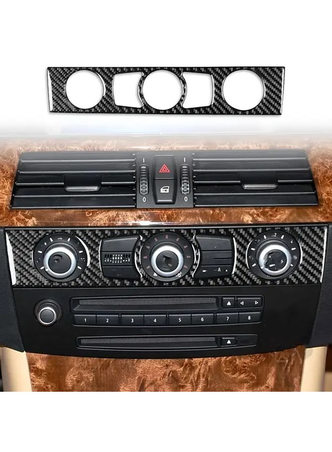 موديل G 8 2 مقبض تحكم مكيف الهواء من ألياف الكربون لسيارات بي إم دبليو الفئة 5 E60 2004 2010 - Image 1