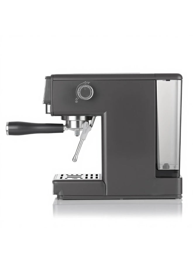 آر إيه أف آلة صنع قهوة إسبريسو RAF 20 بار بقوة 1300 واط - ماكينة قهوة إيطالية نصف آلية مع خزان سعة 1.2 لتر، وغلاية مزدوجة، وخافق حليب - Image 3