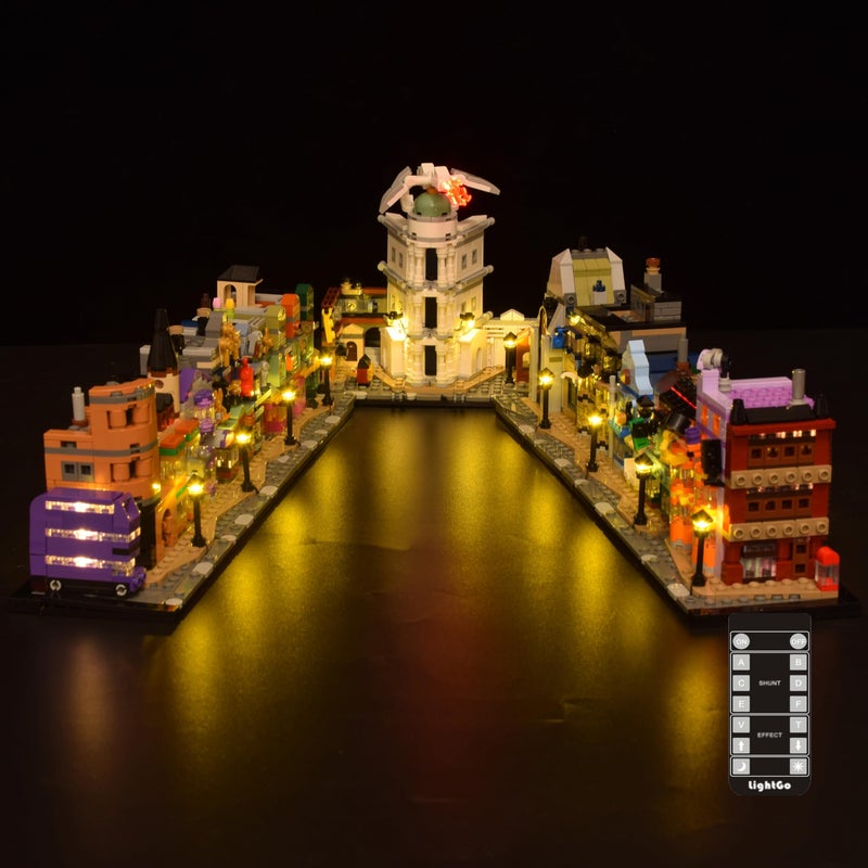 LightGo LED Lighting Kit Designed for Lego 76444 Compatible with Diagon Alley Wizarding Shops Building Set Not Include Model Remote Version - Image 3