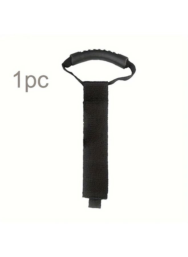 1pc Heavy Duty Storage Strap With Carrying Handle Black Fabric Organizer - Image 1